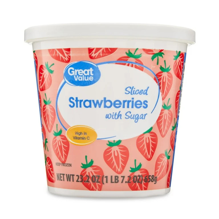 Great Value Sliced Strawberries with Sugar, 23.2 oz (Frozen) - Walmart.com | Walmart (US)