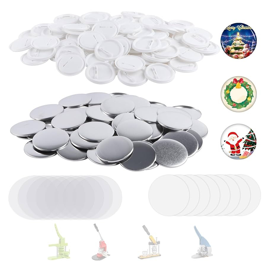 200 Sets 58mm/2.25 inch Button Maker Supplies, Pin Back Button Parts for Button Maker Machine 58m... | Amazon (US)