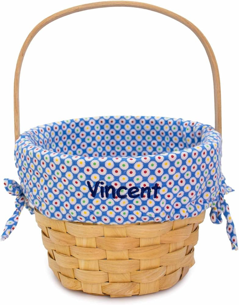 Personalized Colorful Dots Easter Basket (Blue) | Amazon (US)