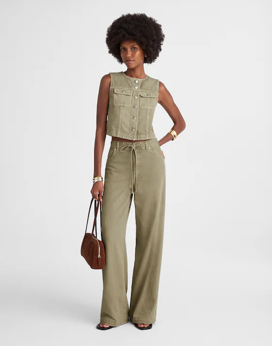 Cropped Denim Vest: Airy Denim Edition | Madewell