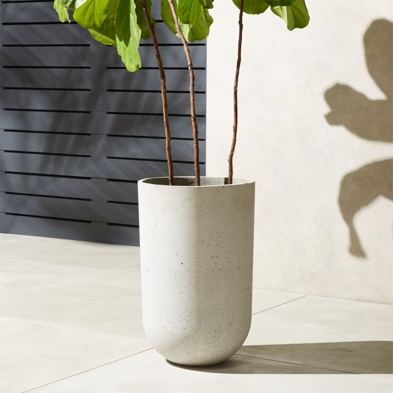 Seminyak Grey Cement Indoor/Outdoor Planter XL Set of 2 + Reviews | CB2 | CB2
