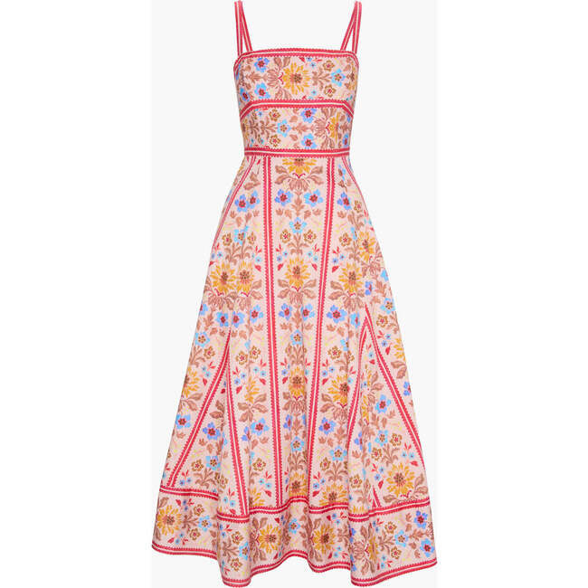 Hill House Home | The Margot Dress, (Pink Floral Block Stripe, Size 2X-Large) | Maisonette | Maisonette