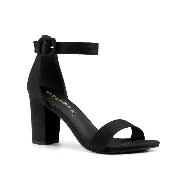 Allegra K Women's Sandals High Heels Chunky Heels Ankle Strap Sandals | Walmart (US)