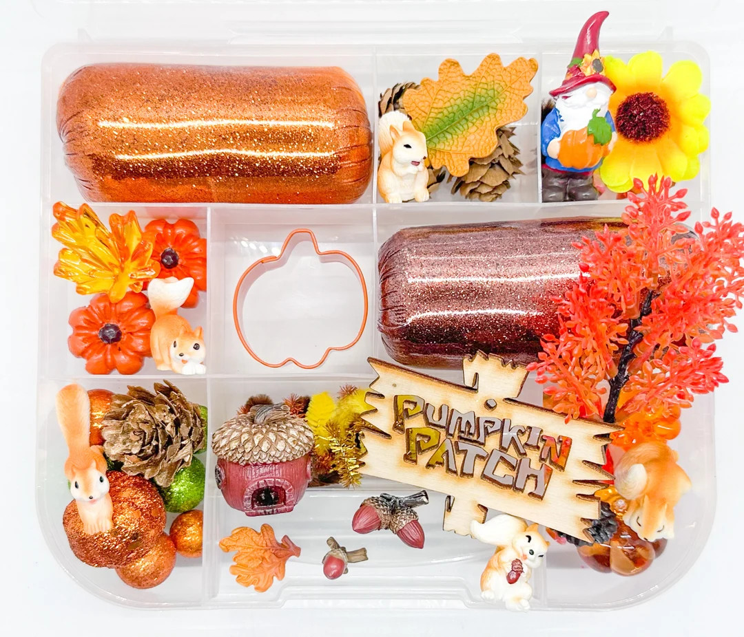 Pumpkin Patch Playdough Kit Fall Harvest Sensory Box Autumn - Etsy | Etsy (US)