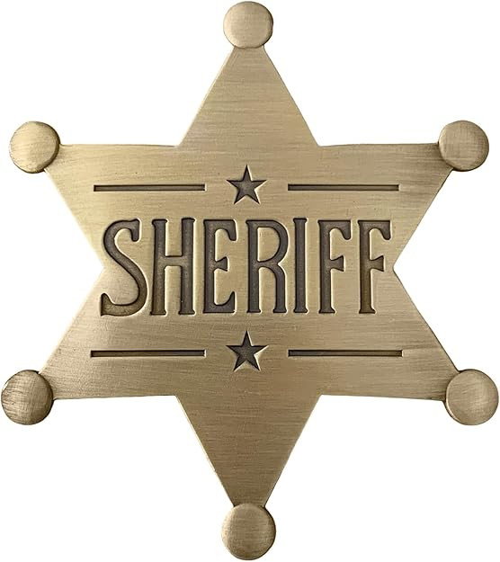 Sheriff Badge, Western Cowboy Sheriff Star Badge, Law Enforcement Costume Accessory for Halloween... | Amazon (US)