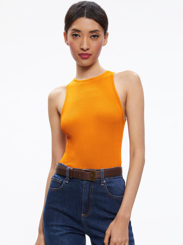 ZULMA RIBBED SCULPTING TANK | Alice + Olivia