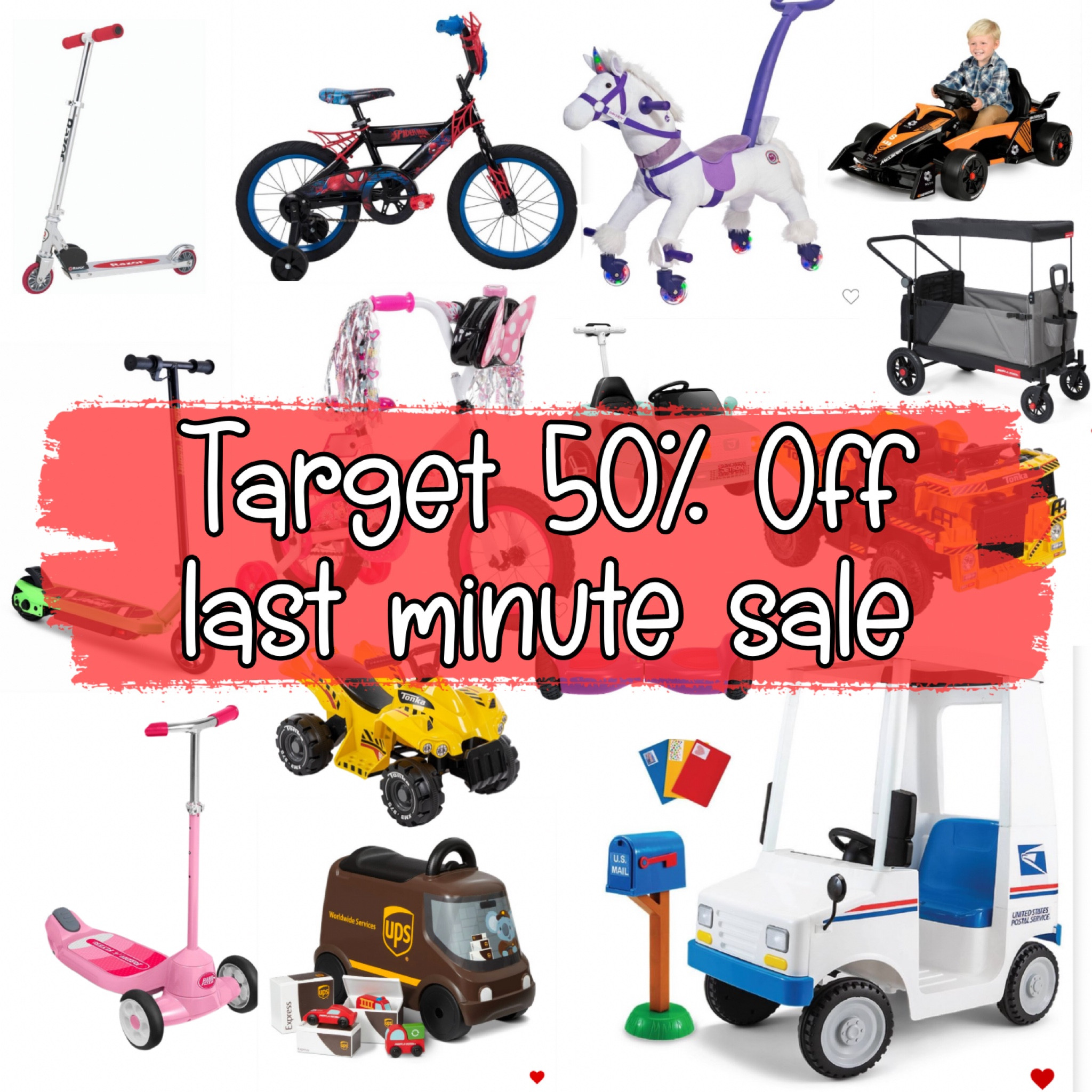 🚨 Last-minute gift alert! Target is having an incredible 50% off sale on some of the best kid-friendly rides and toys. 🎁 From scooters to mail trucks, there’s something for every little adventurer. Don’t miss out—these deals won’t last long! Tap the link in my bio to shop! 🛒 #TargetSale #LastMinuteGifts #LTKHoliday #GiftGuide

#LTKHoliday #LTKGiftGuide #LTKSaleAlert