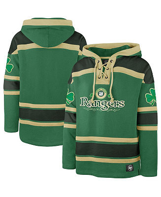 Men's Kelly Green New York Rangers St. Patrick's Day McLucky Superior Lacer Pullover Hoodie | Macy's