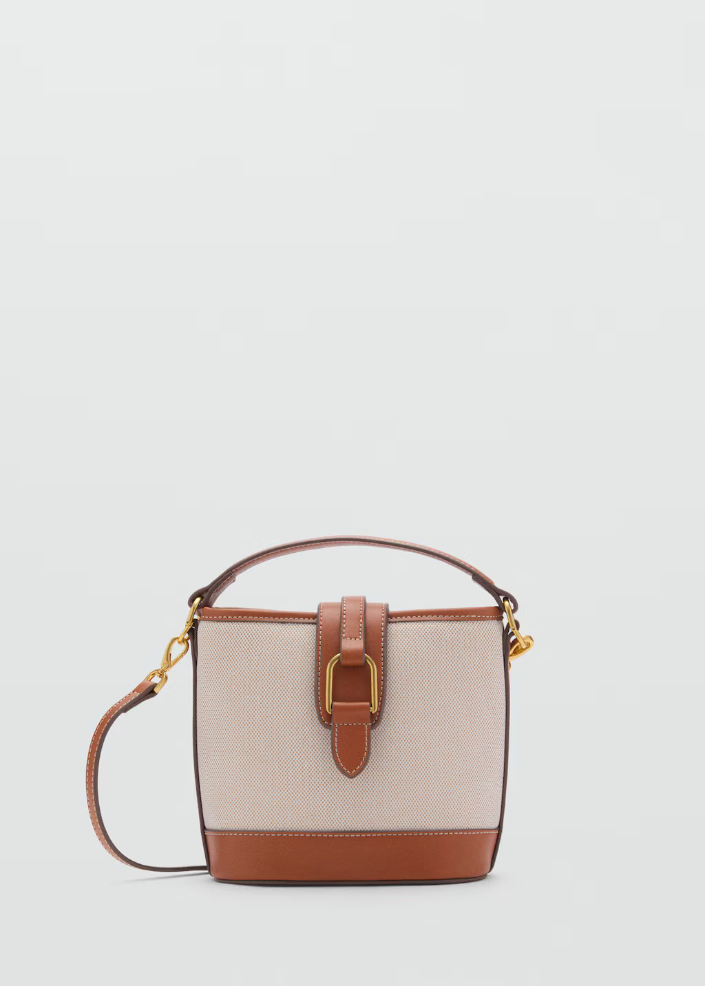 Contrasting canvas bucket bag - Women | MANGO United Kingdom | MANGO (UK)