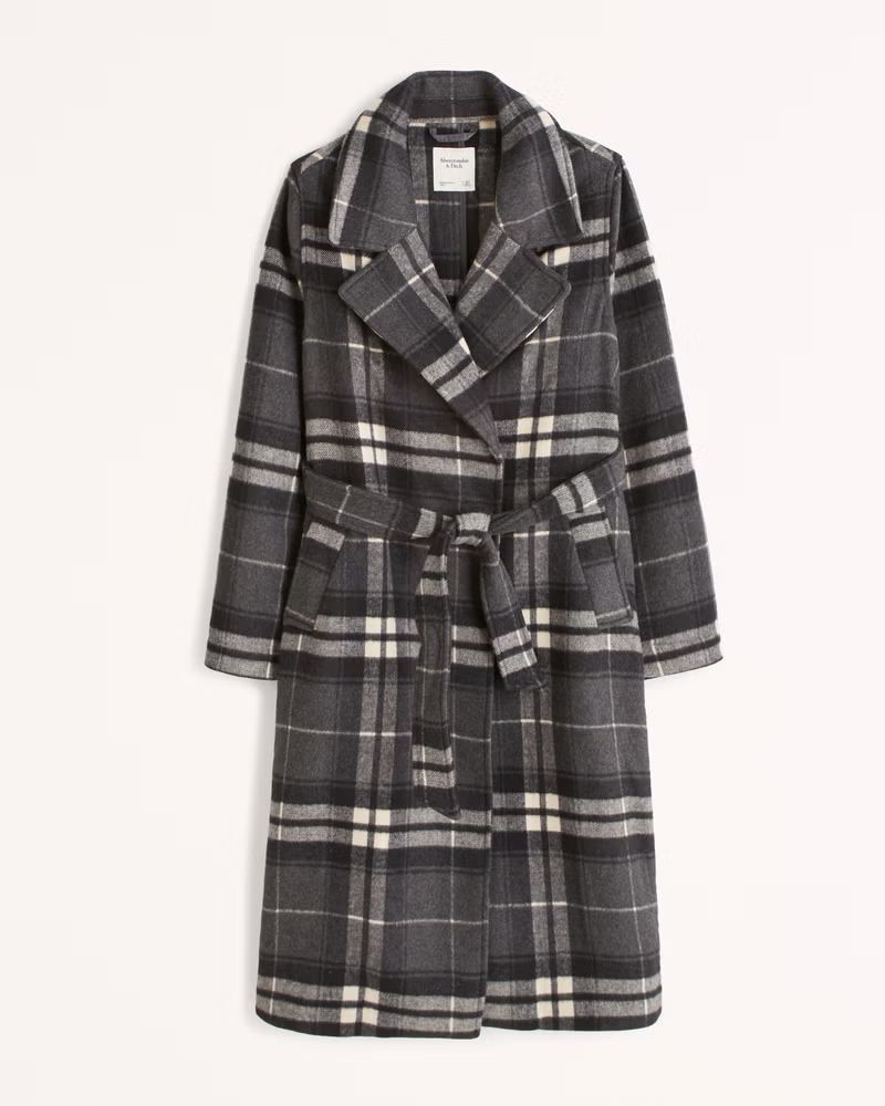 Wool-Blend Belted Blanket Coat | Abercrombie & Fitch (US)