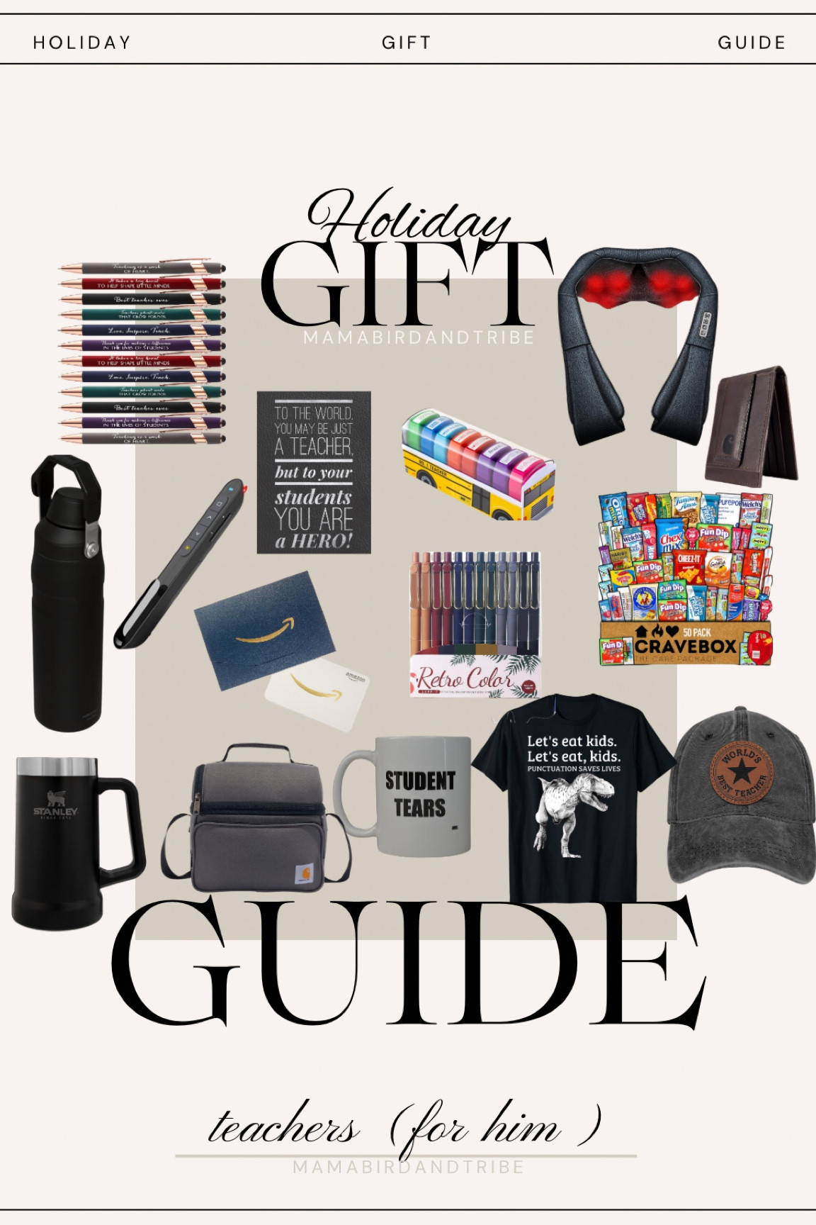 Teacher holiday gift guide. gifts for teachers. Gifts for teacher aids. Gifts teachers want. Teacher gifts. Holiday teacher gifts. Teacher gifts for the holidays. Christmas teacher gifts. Christmas teacher gift guide for him. Mail teacher gift guide. Teacher gifts for him. Men teacher gifts. Men teacher Christmas gifts. Teacher gifts for a guy. Teacher gift guide for men teachers. Men teacher gifts.

#LTKHoliday #LTKSeasonal #LTKGiftGuide