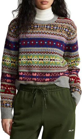 Ralph Lauren Fair Isle Wool Blend Crewneck Sweater | Nordstrom | Nordstrom