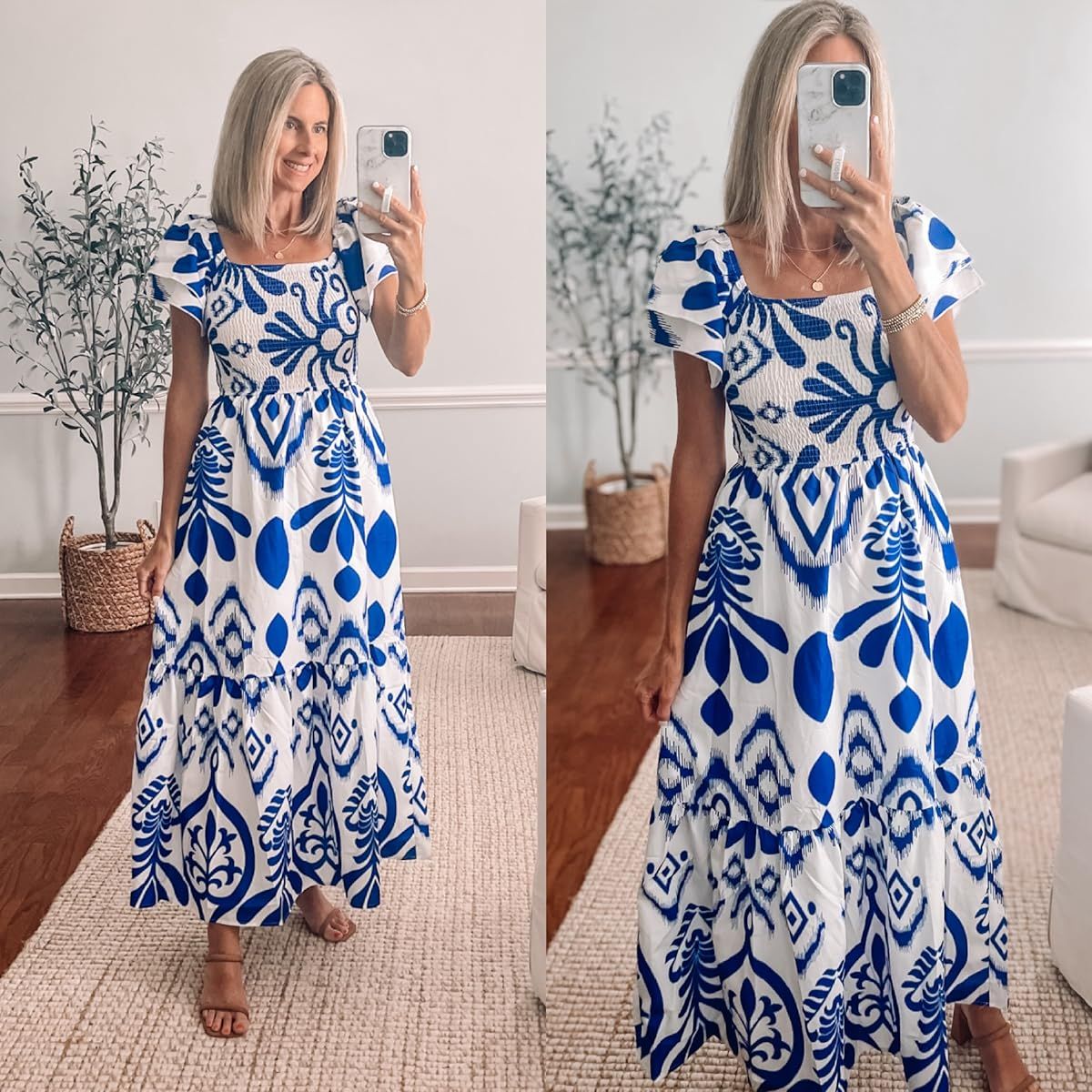 The prettiest Amazon dress! I am 5’6 for reference and wearing a small. Would make the perfect Easter dress or vacation dress! #amazonfashion #founditonamazon #womensstyle | Amazon (US)