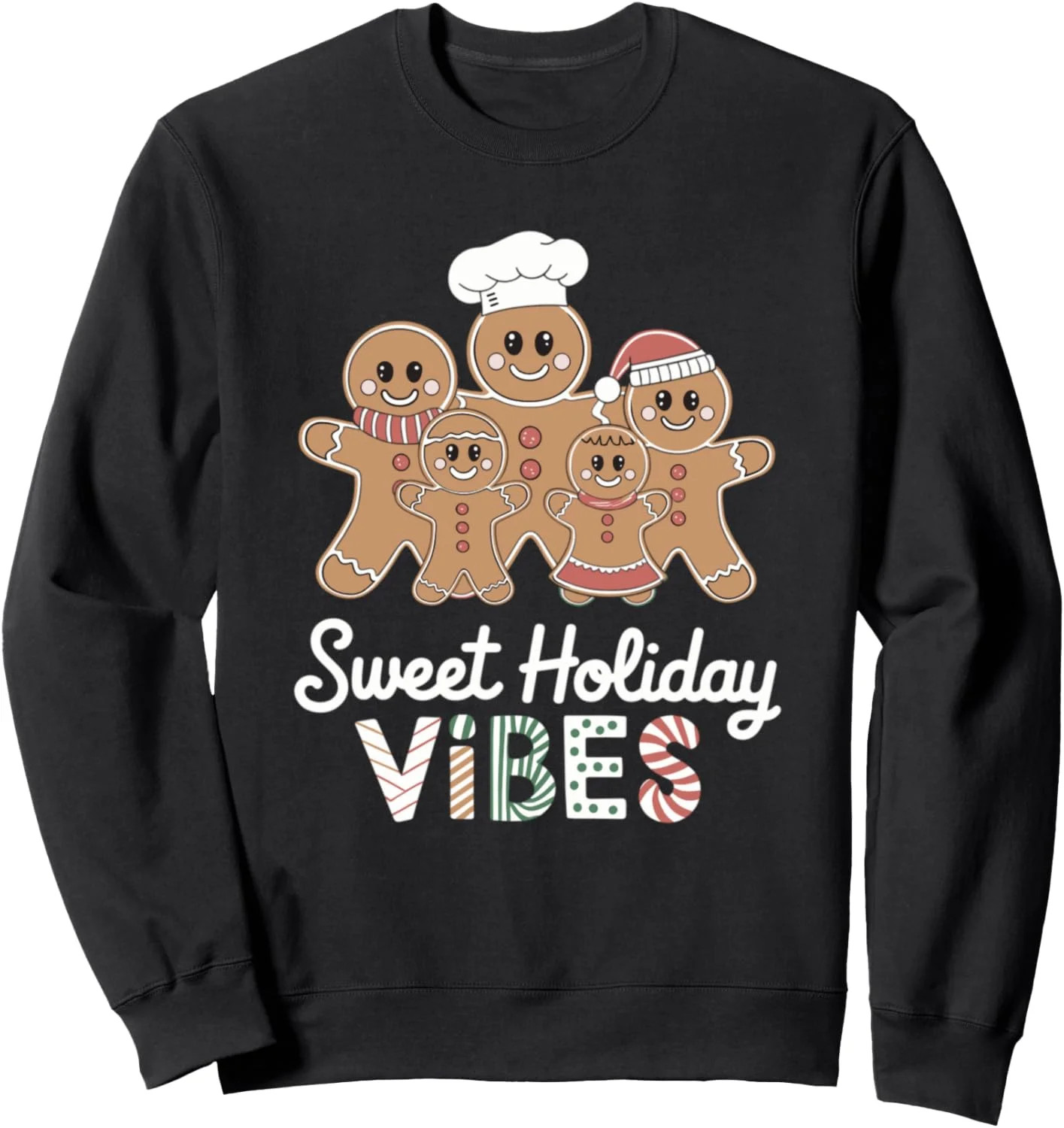 Christmas Vibes Sweatshirt for Men, Casual Holiday Graphic Pullover | Walmart (US)