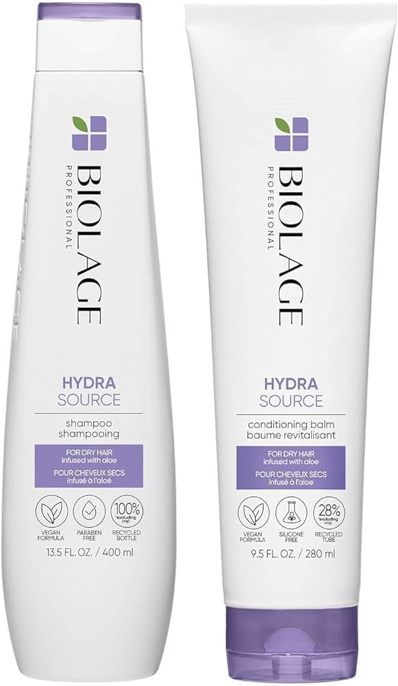 Biolage Hydra Source Shampoo & Conditioning Balm Set | Hair Repair | Hydrates & Moisturizes Hair ... | Amazon (US)