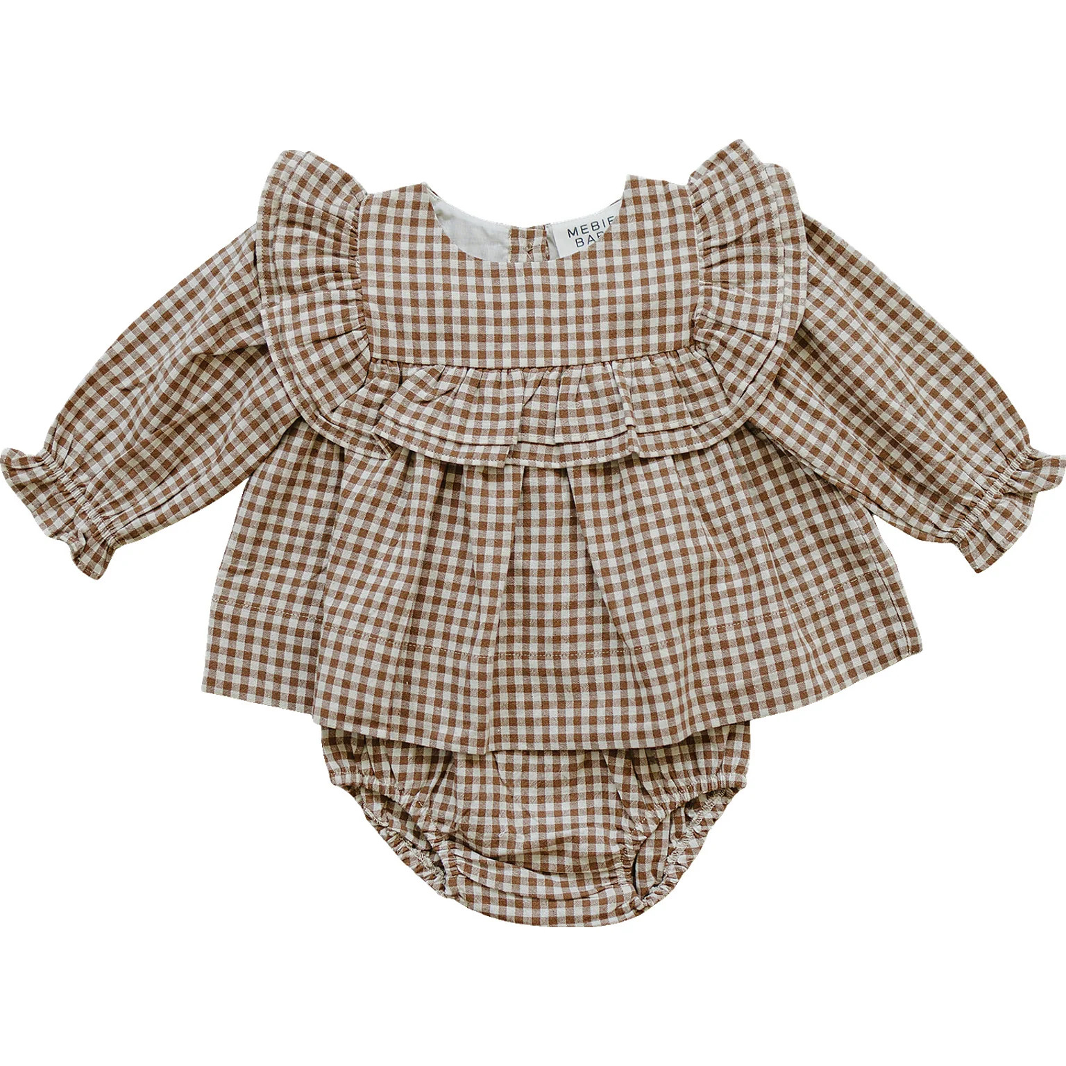 Gingham Ruffle Bloomer Set | Mebie Baby