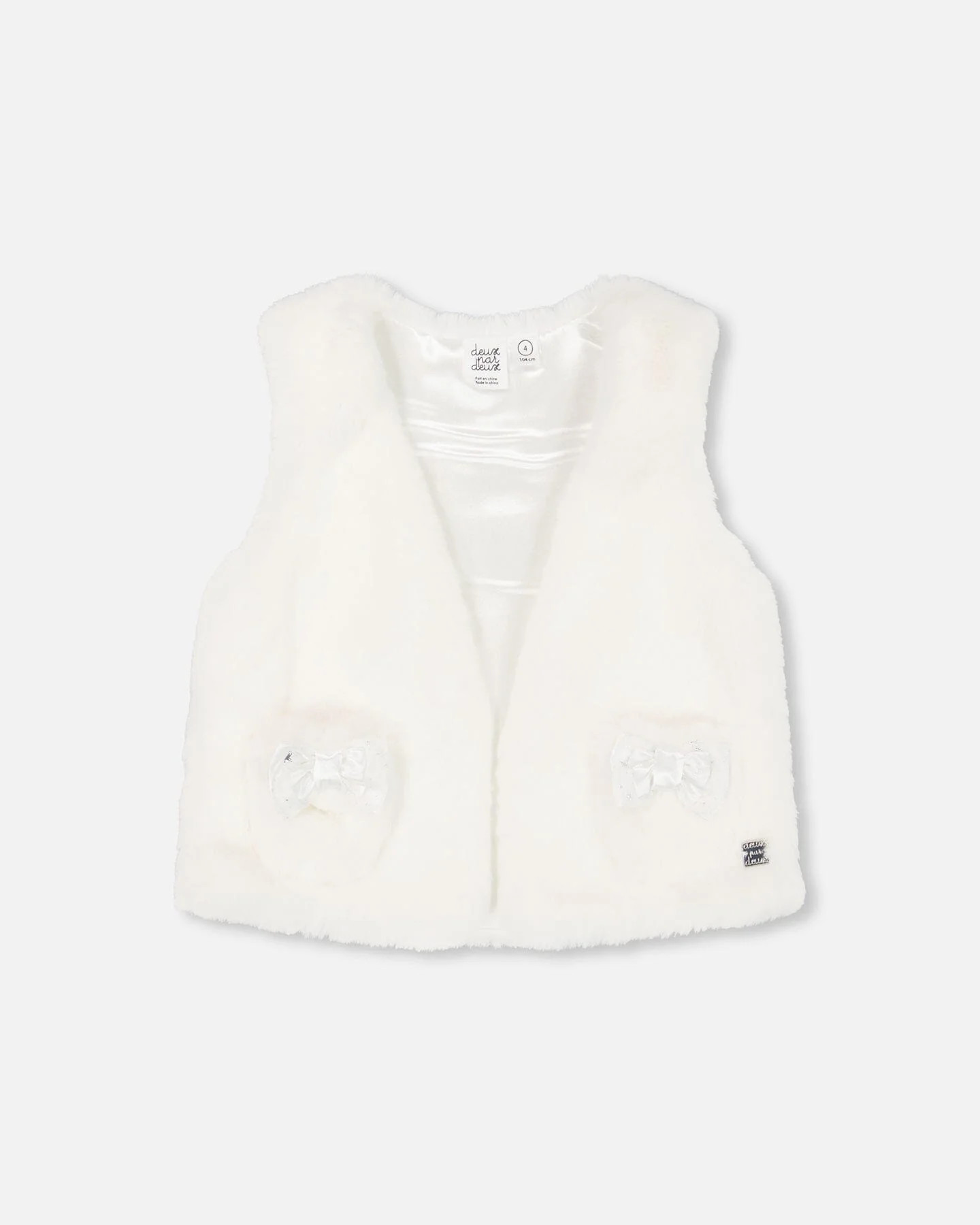 Faux Fur Vest Off White - Deux par Deux | Deux par Deux Childrens Designer Clothing