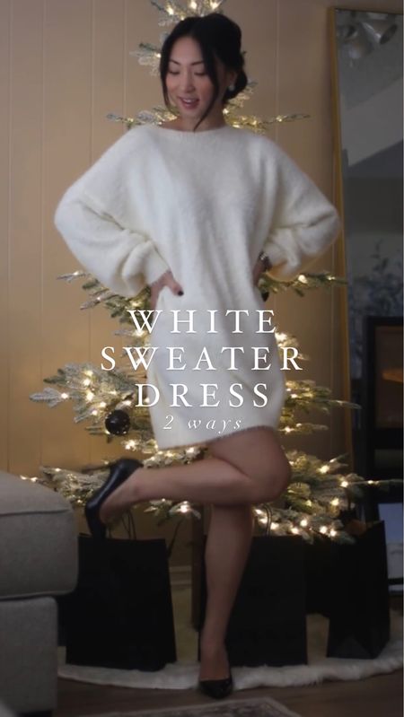 Amazon Fashion white sweater dress, ShoeDazzle annakay pumps, Amazon Fashion dress belt, Nordstrom over the knee boots, Michael Kors watch, Dareth Colburn Designs earrings 

#LTKSeasonal #LTKHoliday #LTKstyletip