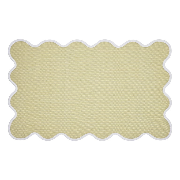 My Texas House Yellow Scallop Indoor/Outdoor Layering Rug, 24" x 38" | Walmart (US)