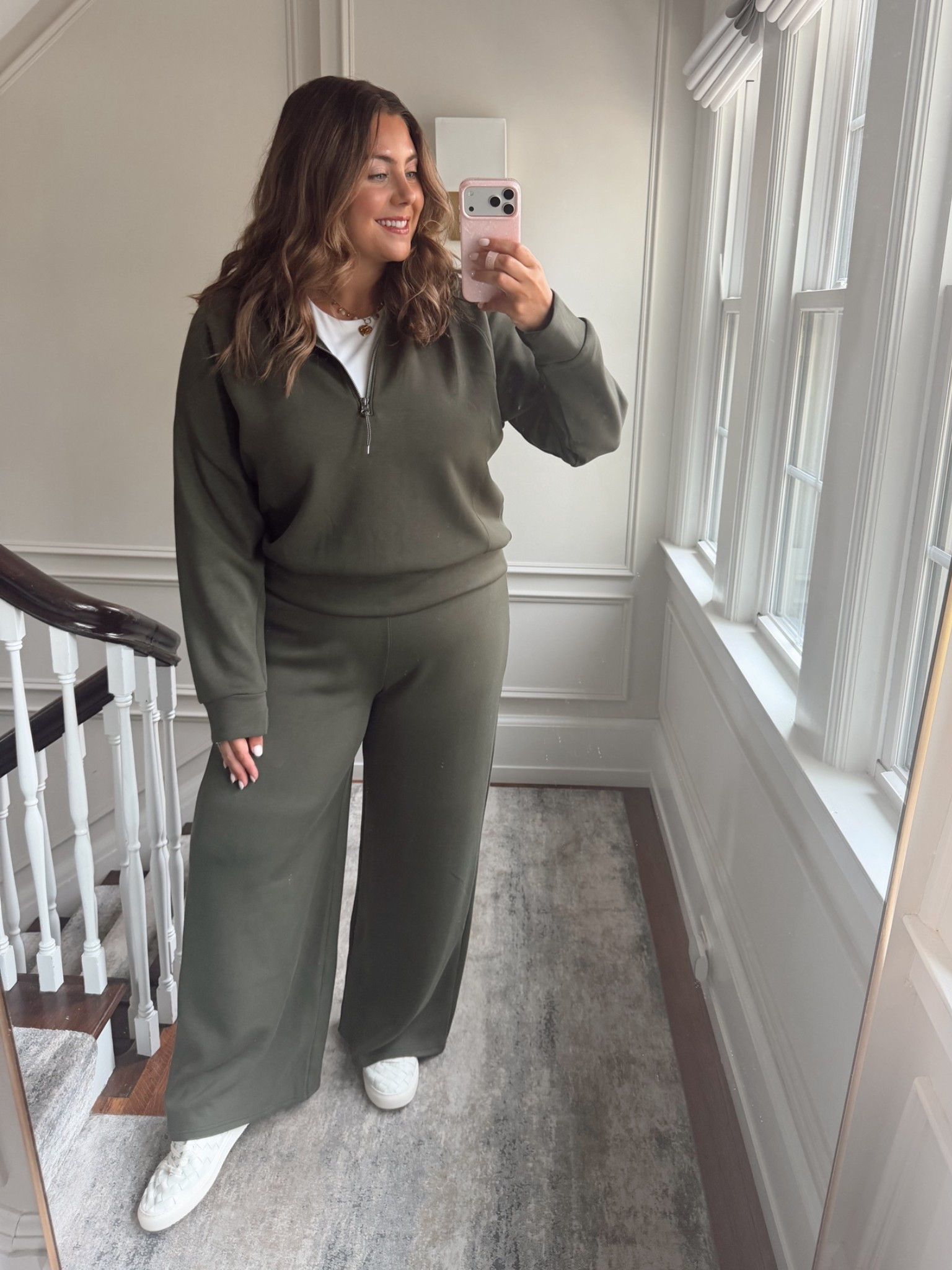 @Spanx sale! Full price air essentials styles are 25% off through 8/30. Wearing size 1X in zip up & pants, 2X in t-shirt.

#LTKootd #LTKSaleAlert #LTKPlusSize