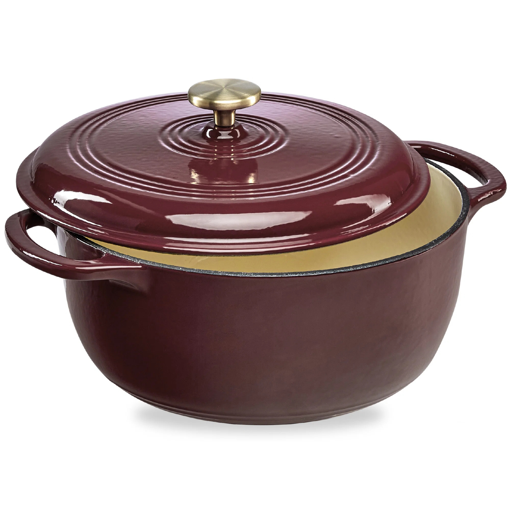 Enamel Cast-Iron Dutch Oven, Heavy-Duty Cookware w/ Dual Handles, Lid | Wayfair North America