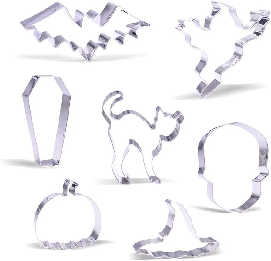 Large Halloween Cookie Cutter Set - 7 Piece - Stainless Steel | Amazon (US)