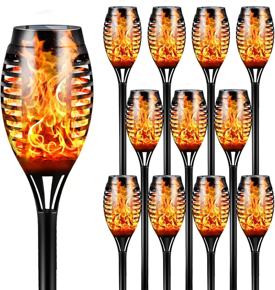 Otdair Solar Torch Lights with Flickering Flame, 12LED Solar Lights Outdoor, Solar Torch Light fo... | Amazon (CA)
