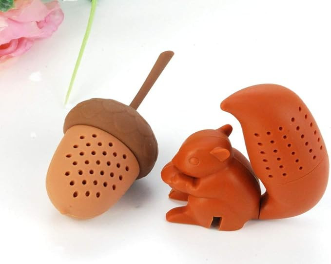 Cute Squirrel Shape & Acorn Nut Tea Infusers set Loose Leaf Strainer Herbal & Fruit Tea Filter Diffu | Amazon (US)