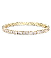 PAVOI 14K Gold Plated 3mm Cubic Zirconia Classic Tennis Bracelet | Gold Bracelets for Women | Siz... | Amazon (US)