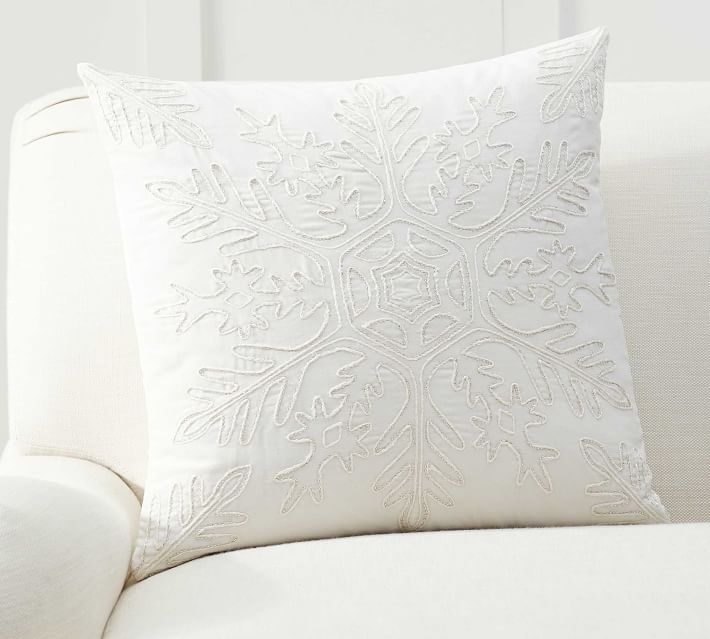 Eira Snowflake Velvet Pillow Cover | Pottery Barn (US)