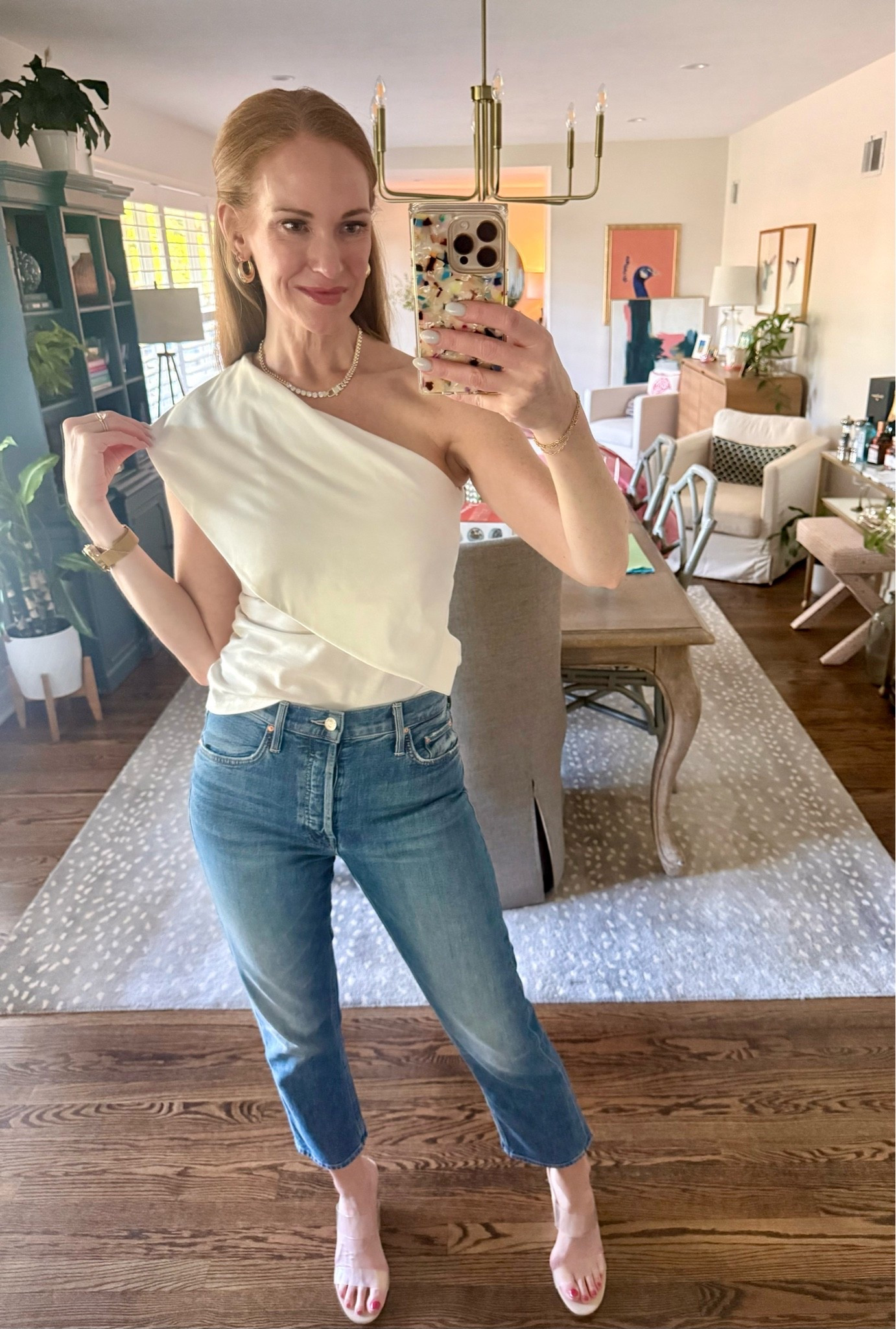 This one shoulder white top from @Zara is perfection! It fits so well and easy to throw on and be ready for date night!

#LTKootd #LTKOver40 #LTKSeasonal