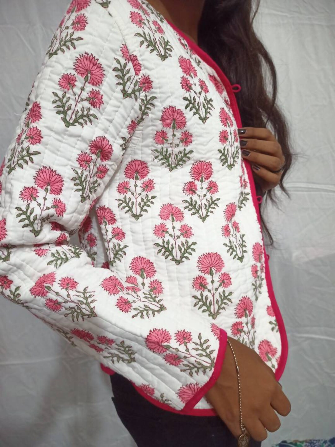 New kantha quilted short kimono women wear vintage coat festival fashion hand made cotton fabric ... | Etsy (US)