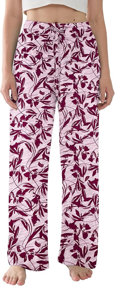 Womens Pajama Pants Lightweight Casual Comfy Lounge Palazzo Pants Sleepwear Loungewear PJs Bottom... | Amazon (US)