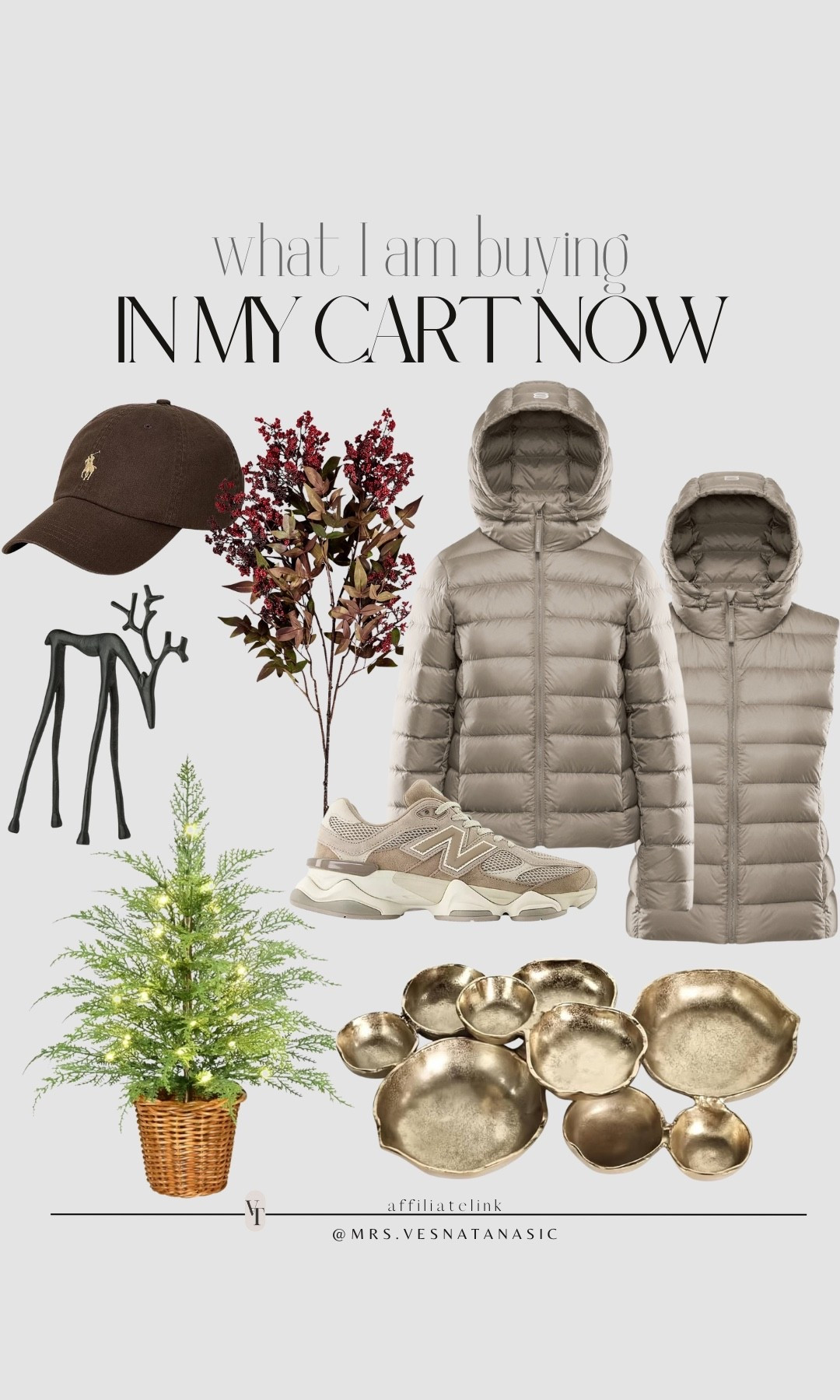 What’s in my cart right now waiting to checkout! 

I am loving Artizia super puff lite jacket and vest for fall especially since it’s waterproof. New Balance sneakers for fall! The only tray you’ll need for hosting season. It’s beautiful and practical. The 2ft cypress tree is so cute and couldn’t pass up the reindeers. These berry stems will be perfect for Christmas.

#LTKFallSale #LTKSeasonal #LTKHome