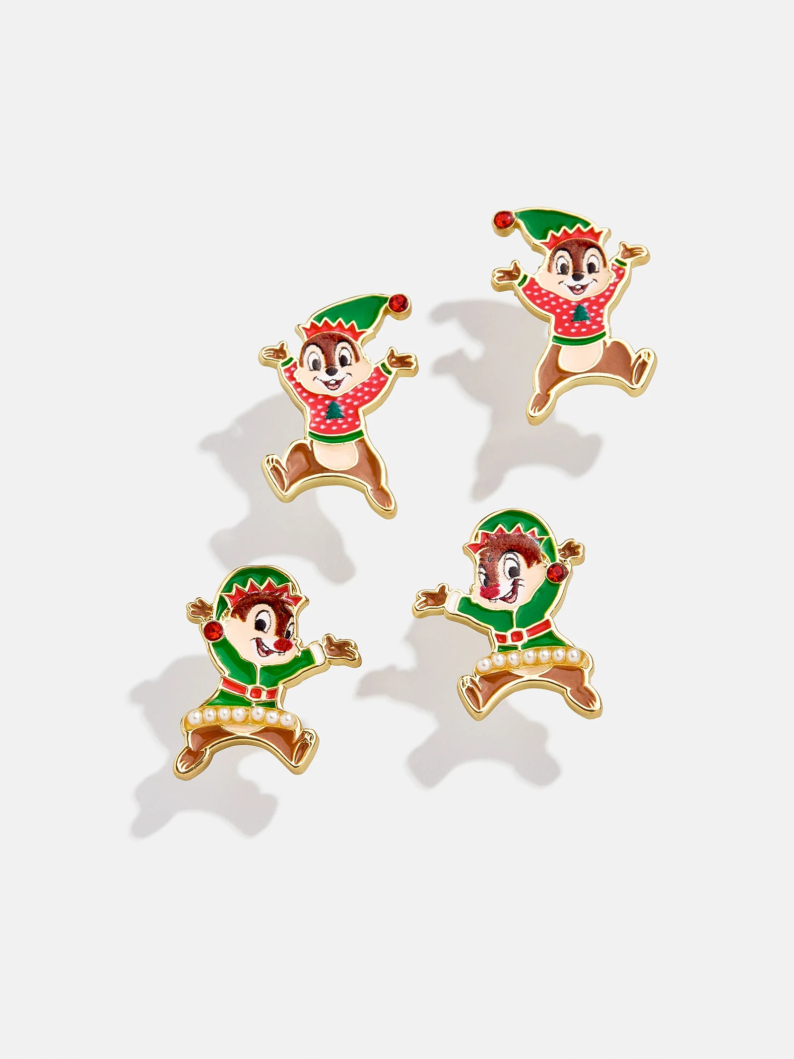 Disney Chip 'N Dale Elf Earring Set - Red/Green | BaubleBar