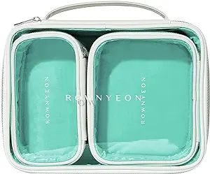 ROWNYEON 3Pcs Waterproof Clear Makeup Case for Travel,Portable Toiletry Bag Train Case Transparen... | Amazon (US)