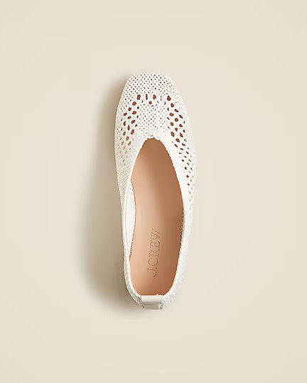 Square-toe crochet ballet flats | J. Crew US