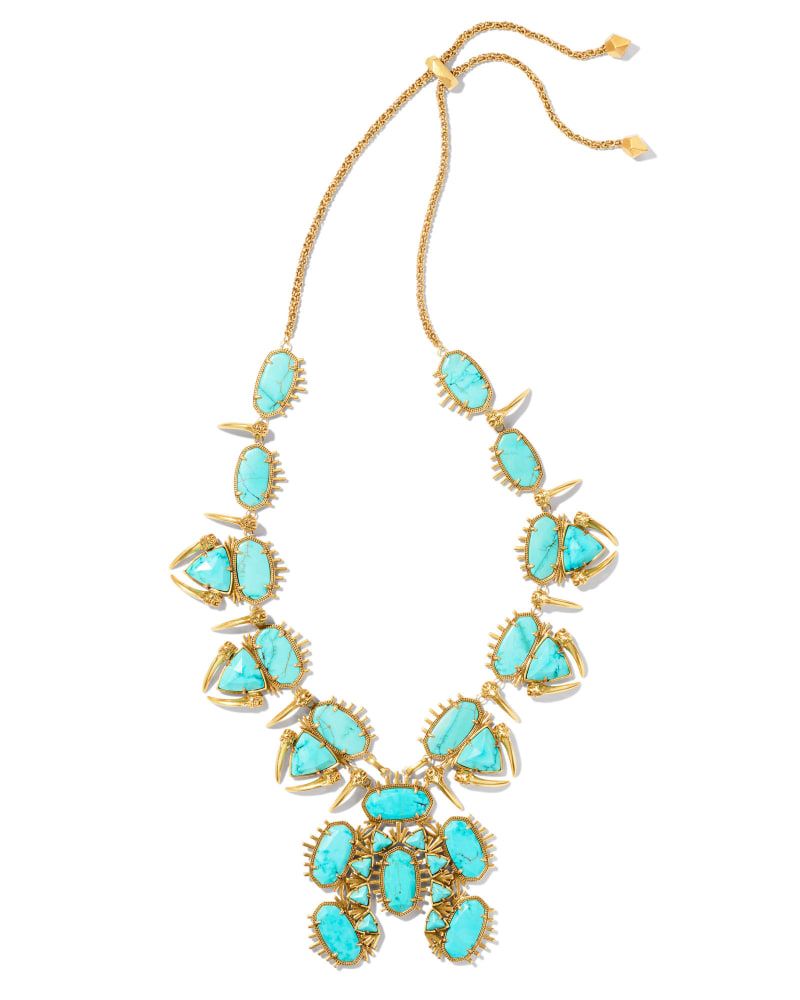 Odessa Vintage Gold Statement Necklace in Variegated Turquoise Magnesite | Kendra Scott | Kendra Scott