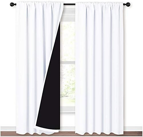 NICETOWN 100% Blackout Curtain Panels, Rod Pocket Window Curtains with Black Liner for Nursery, 8... | Amazon (US)