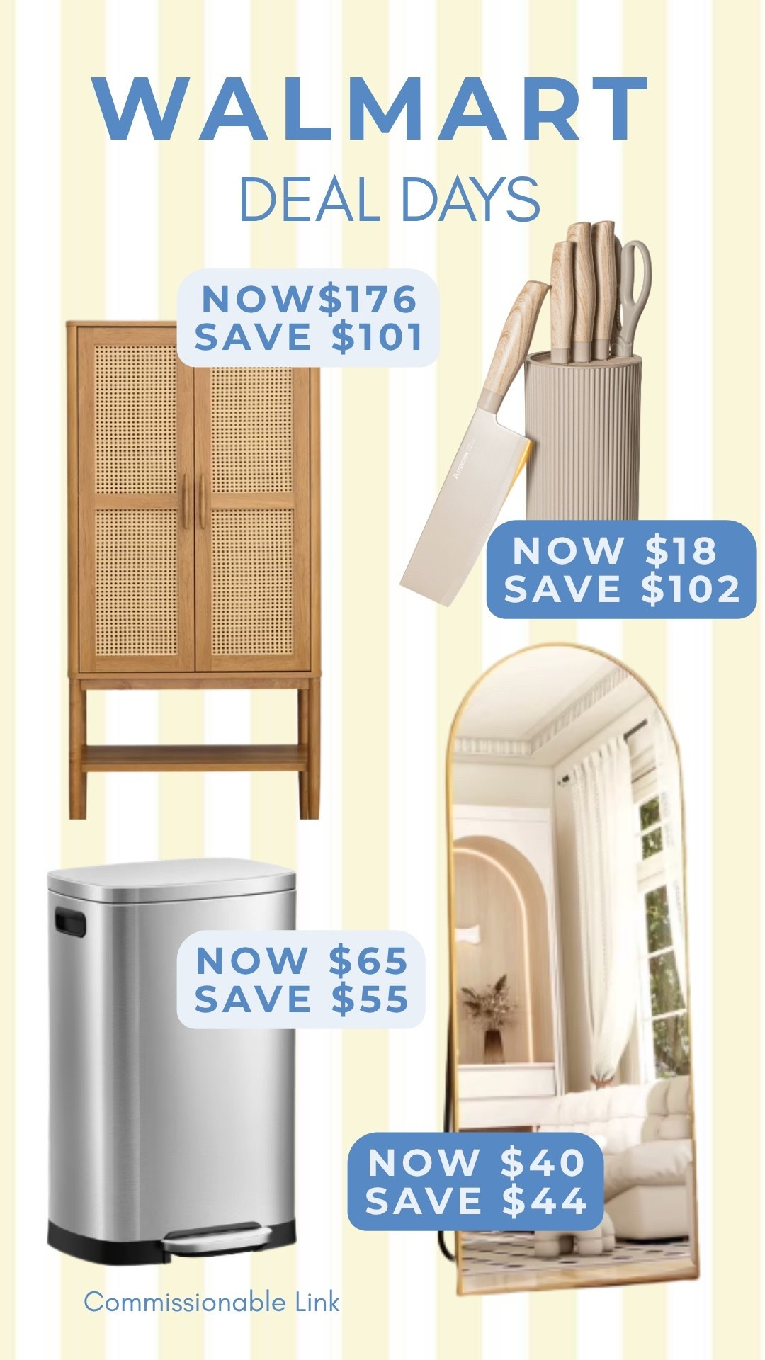The home deals during Walmart Deal Days are so good! A cane cabinet for $176, arched floor mirror for $40, and a knife set for $18 — all linked on LTK!

#LTKHome #LTKSaleAlert #LTKSeasonal
