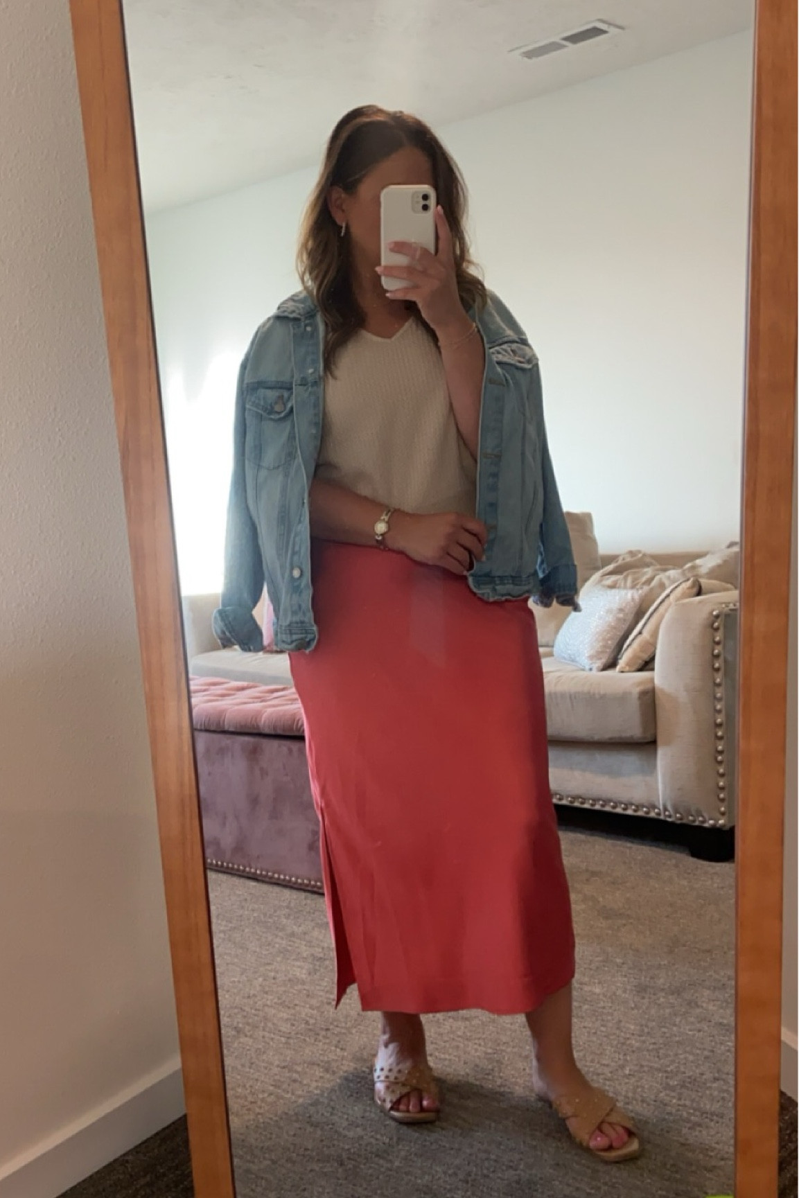 Cute & comfy casual summer outfit | summer midi satin skirt & denim jacket 🧡

#LTKStyleTip #LTKSeasonal #LTKFindsUnder50