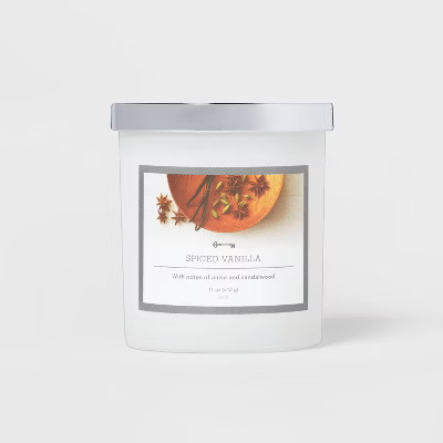 Lidded Glass Jar Spiced Vanilla Candle White - Threshold™ | Target