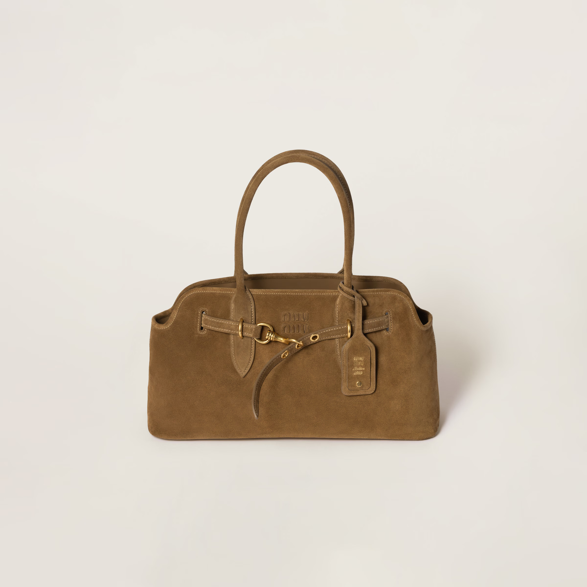 Olive Green Aventure Suede Bag | Miu Miu | Miu Miu US