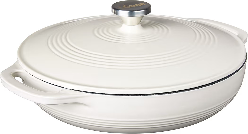 Lodge 3.6 Quart Enameled Cast Iron Oval Casserole With Lid– Dual Handles – Oven Safe up to 50... | Amazon (US)