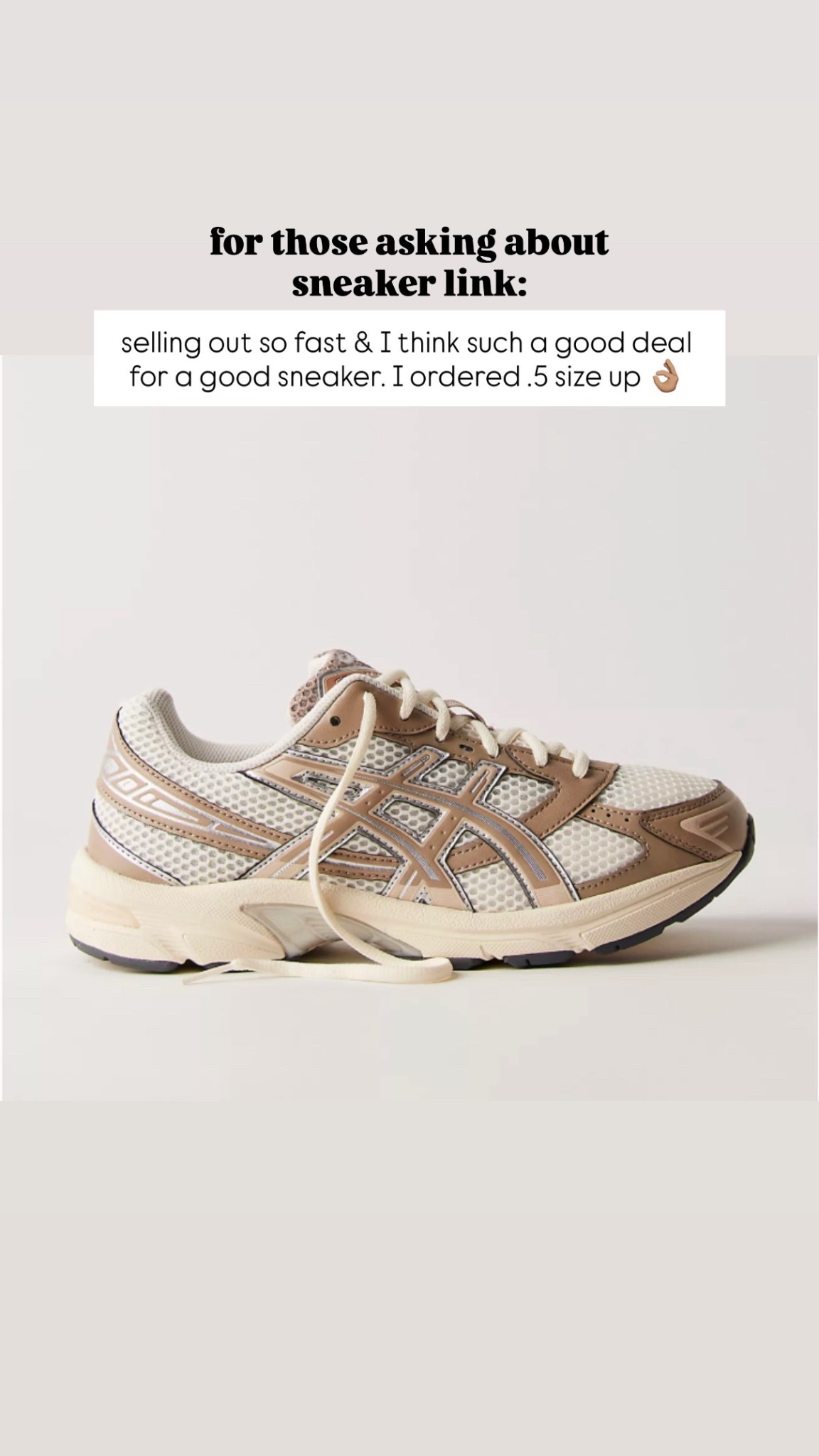 Just ordered these ASICS gel 1130 👌🏽 I went up .5 for sizing. This color is selling out fast 

Workout sneakers 
Running shoes 
#ltkshoecrush
#ltkunder100 

#LTKfitnessgoals #LTKActive