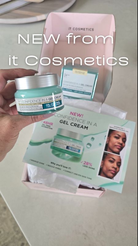 NEW from iT Cosmetics. Confidence In A Gel Cream Oil-Control! Beat oil and boost your confidence with iT’s ultra-lightweight gel-cream. ● Ultra-light, breathable, oil-free moisturizer ● 48HR oil-free hydration ● Kind-to-skin formula – dermatologically tested, non-comedogenic ● Suitable for combination and oily skin types ● Suitable for sensitive skin

#LTKover40 #LTKbeauty