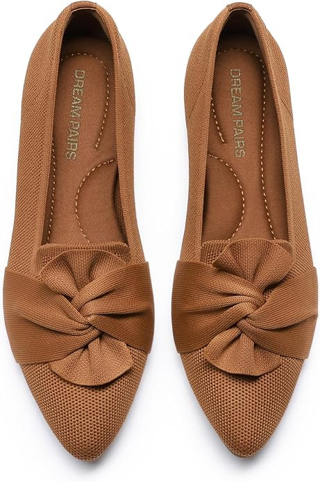 DREAM PAIRS Flats for Women Pointed Toe Foldable Knit Ballet Flats Comfortable Slip-On Dress Shoe... | Amazon (US)