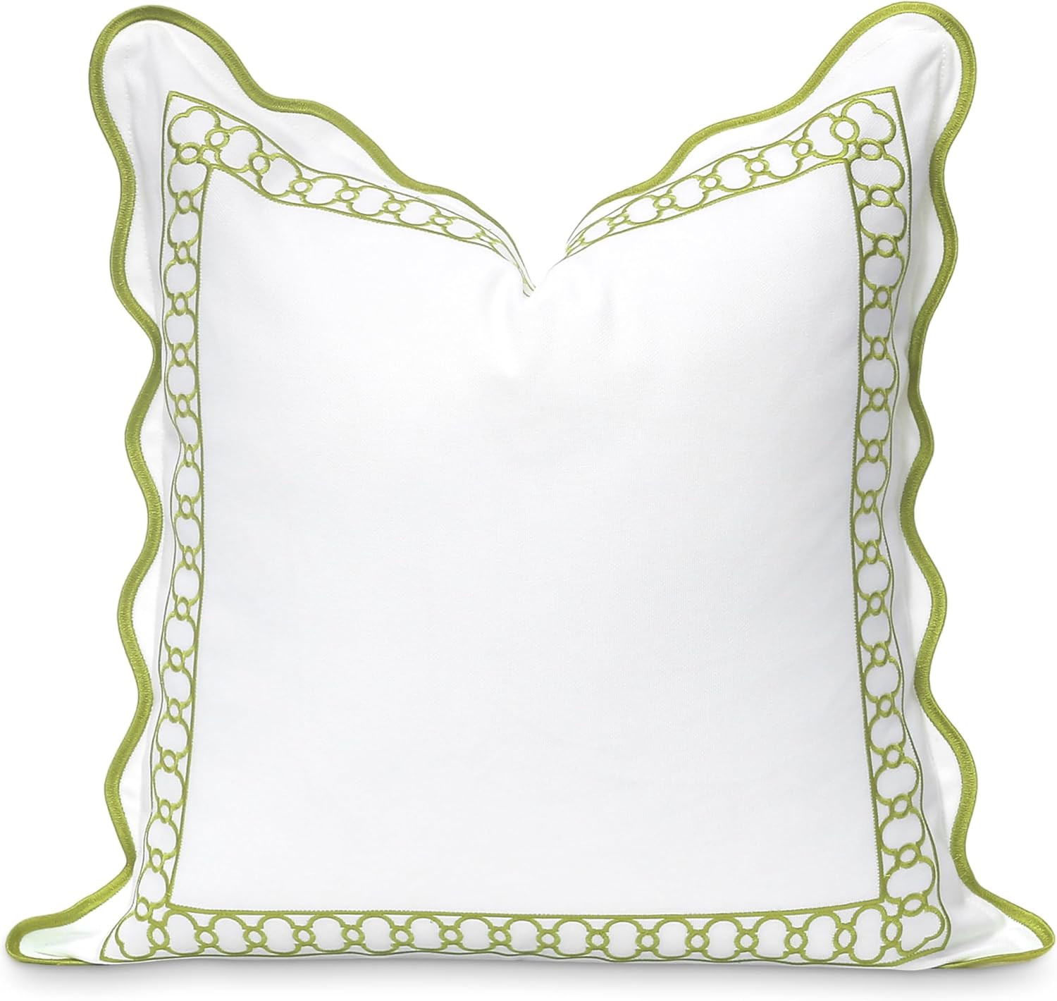 Hofdeco Premium Coastal Patio Indoor Outdoor Scalloped Throw Pillow Cover Only, 20"x20" Water Rep... | Amazon (US)