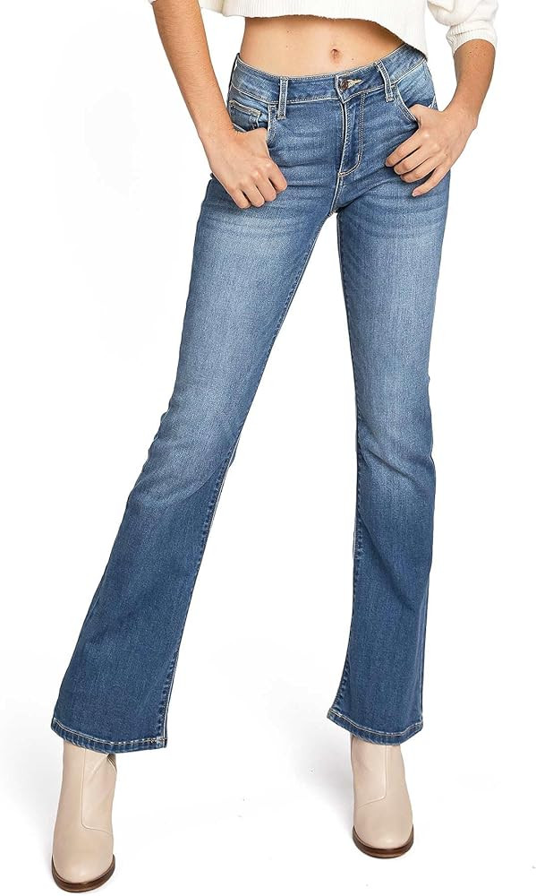 Cello Jeans Women's Juniors Mid Rise Bootcut Jeans | Amazon (US)
