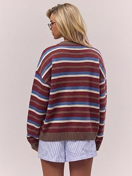 SOLY HUX Women's Y2K Striped Color Block Oversized Cardigan Sweater | Amazon (US)